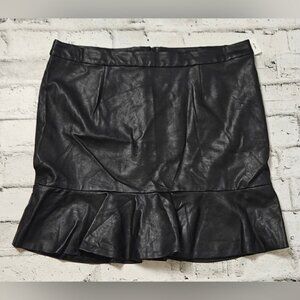 Ricki's Faux Leather Ruffle Midi Skirt NWT